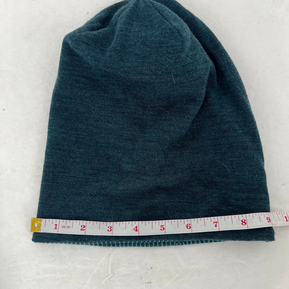 Smartwool Thermal Merino Reversible Beanie Blue Pattern Cuffed Wool Hat - Picture 7 of 8